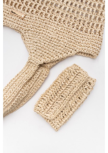 Kadın Hasır El Yapımı Omuz Çantası Zy 25004 Bej indirimleri