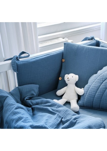 Muslin 2'li Nevresim Seti - Province - Petrol - 100 x 150 cm fiyatları