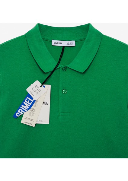 Skyloom Erkek %100 Pamuk Kısa Kollu Regular Fit Yeşil Polo Yaka T-Shirt