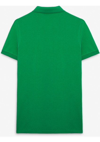 Skyloom Erkek %100 Pamuk Kısa Kollu Regular Fit Yeşil Polo Yaka T-Shirt