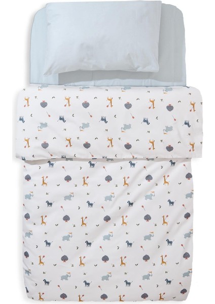 Nevresim Takımı (2 Parça) - Zoo - Mavi - 100 x 150 cm