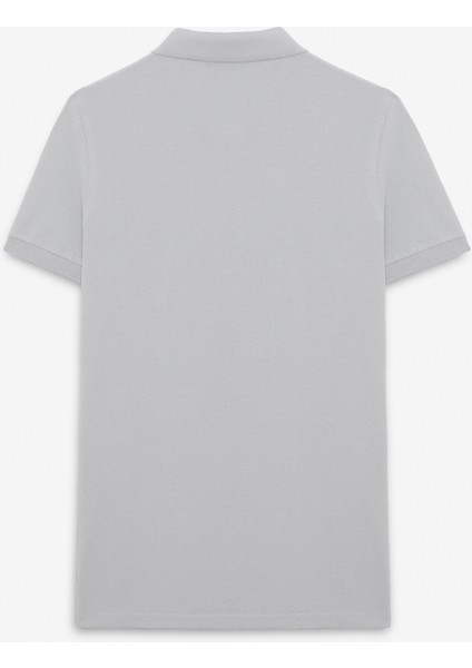 Skyloom Erkek %100 Pamuk Kısa Kollu Regular Fit Gri Polo Yaka T-Shirt