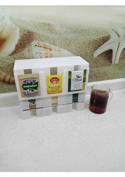 Poşet Çay Standi, Çay Organizer Poşet Çay Düzenleyici ( 3 Bölmeli )
