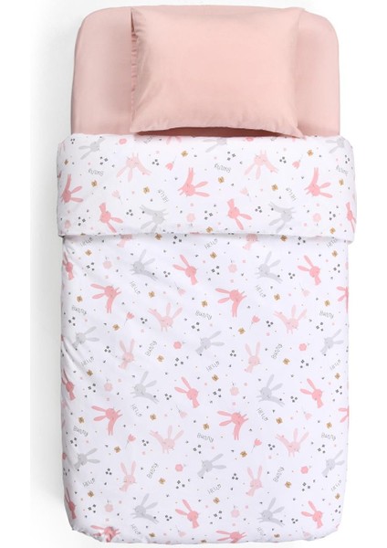 Nevresim Takımı (2 Parça) - Rabbit - Pembe - 100 x 150 cm