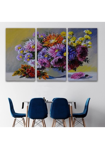 - Renkli Çiçekler Yağlıboya Görünüm Dekoratif Kanvas Duvar TABLOSU-3448 modelleri