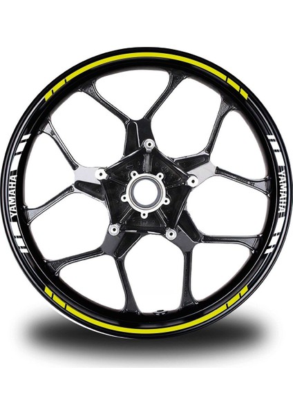 Yamaha Yazılı Kısa Yazısız Uzun Dış Şerit 16'lı Çift Renk Jant Sticker Modeli