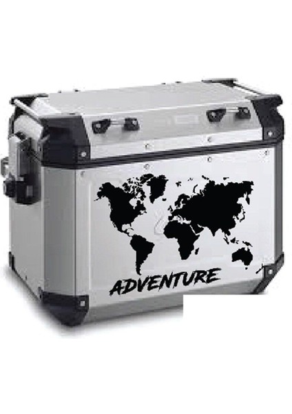 Dünya Haritası Desenli Motosiklet Çanta Sticker Etiket Modeli