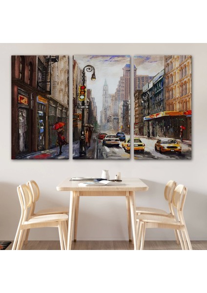 - New York Sokakları ve Sarı Taksi Yağlıboya Görünüm TABLO-3550 modelleri