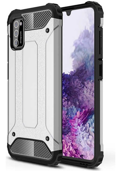 Galaxy A02S Kılıf Tkdr Crash Silikon Kapak-Gri