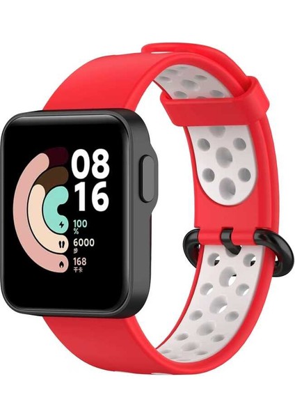 Xiaomi Redmi Watch 2 Lite Krd-02 Uyumlu Kordon Zore - Kırmızı-Beyaz