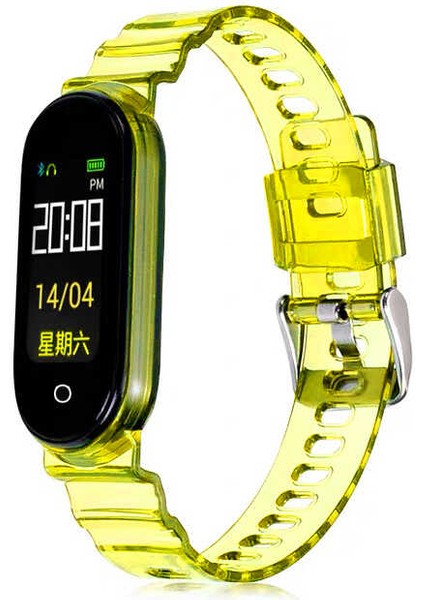 Xiaomi Mi Band 5 Krd-27 Uyumlu Kordon Zore - Sarı