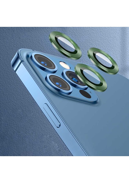 iPhone 12 Pro Uyumlu Tkdr Cl-07 Kamera Lens Koruyucu-Koyu Yeşil