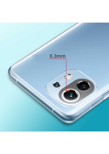 Xiaomi Mi 11 Lite Kılıf Tkdr Kamera Korumalı Süper Silikon Kapak-Renksiz