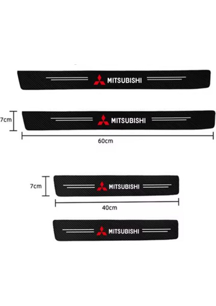 Mitsubishi Outlander Için Şık Tasarım Oto Kapı Eşikleri Sticker Karbon 4 Adet