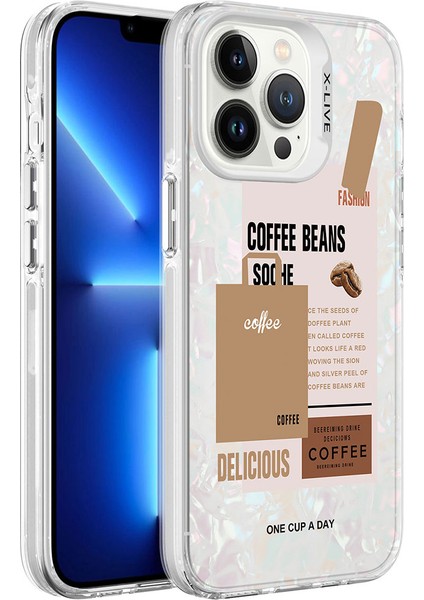 Apple iPhone 13 Pro Max Kılıf Mermer Desenli Tkdr Marbello Kapak-Kahverengi