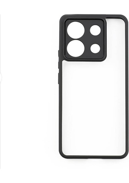 Xiaomi Redmi Note 13 Pro 5g Kılıf Kamera Korumalı Şeffaf Arka Yüzey Tkdr New Roll Kapak-Siyah