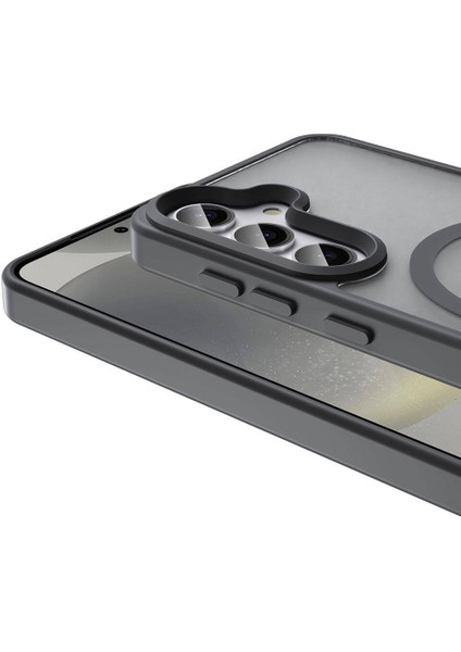 Galaxy S24 Plus Kılıf Magsafe Şarj Özellikli Mat Arka Yüzey Tkdr Sio Kapak-Koyu Yeşil