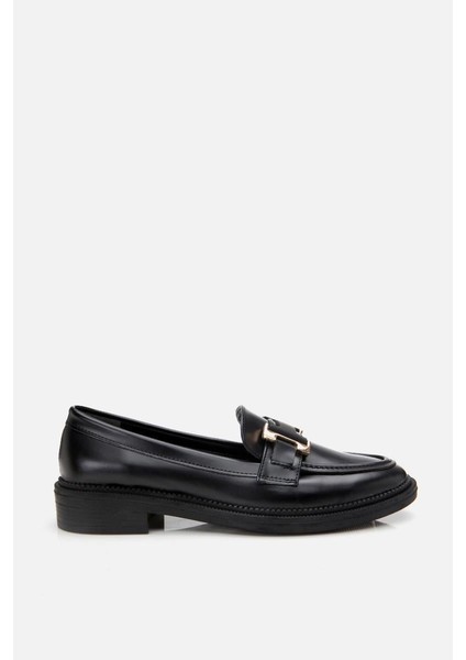 Kadın Siyah Tokalı Klasik Loafer fiyatları