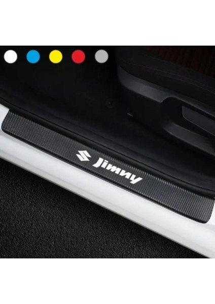 Suzuki Jimmy Için Şık Tasarım Oto Kapı Eşikleri Sticker Karbon 4 Adet