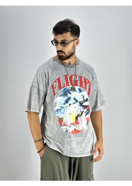 Erkek Yıkamalı Kumaş Baskılı T-Shirt modelleri