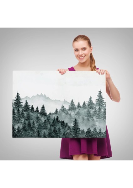 - Suluboya Görünümlü Orman Manzarası Dekoratif Kanvas Duvar TABLOSU-3644 fırsatları