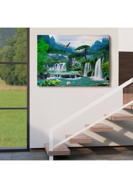 - Şelale Manzaralı Dekoratif Kanvas Duvar TABLOSU-3676 indirimleri