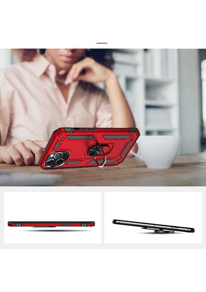 iPhone 12 Pro Uyumlu Tkdr Vega Kapak-Kırmızı