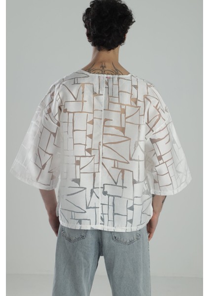 Tasarım Fakir Kol Beyaz T-Shirt fiyatları