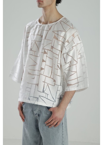 Tasarım Fakir Kol Beyaz T-Shirt modelleri