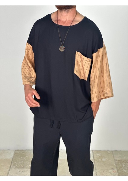 Fakir Kol Viscon Kahverengi Oversize T-Shirt