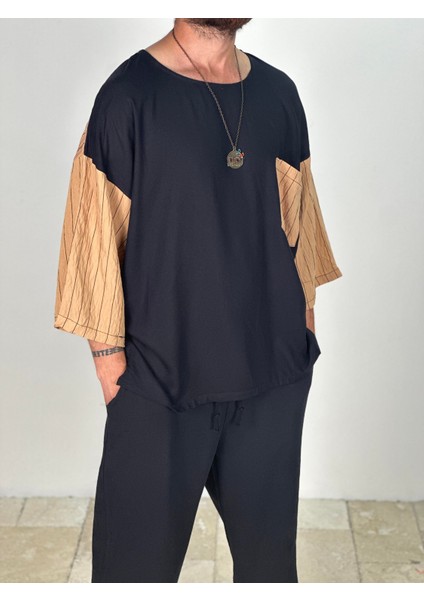 Fakir Kol Viscon Kahverengi Oversize T-Shirt