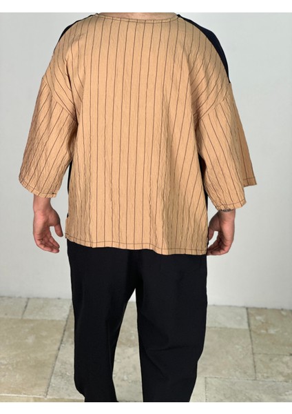 Fakir Kol Viscon Kahverengi Oversize T-Shirt