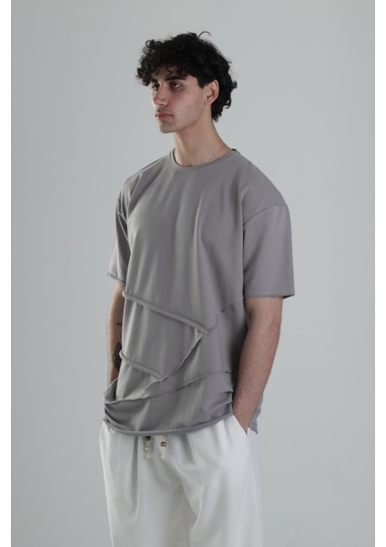 Gri Halat Detaylı Tasarım T-Shirt modelleri