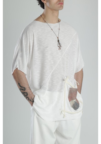 Cep Desenli Oversize T-Shirt