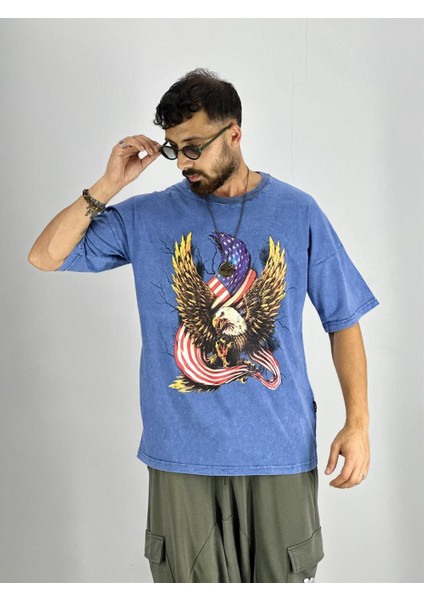 Erkek Yıkamalı Kumaş Baskılı T-Shirt fiyatları