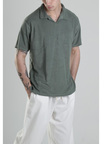 Yeşil V Yaka T-Shirt modelleri