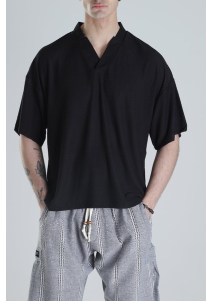 Italyan Kesim Siyah T-Shirt