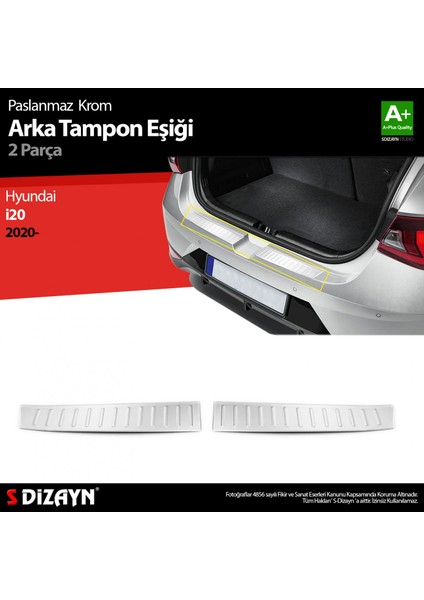 Paspasgaraji Hyundai I20 Krom Arka Tampon Eşiği 2 Prç. 2020 Üzeri