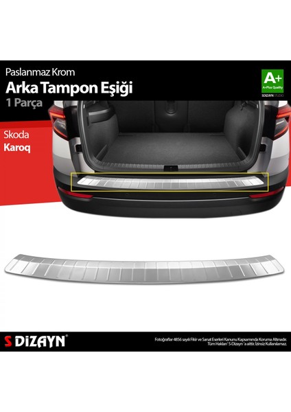 Paspasgaraji Skoda Karoq Krom Arka Tampon Eşiği 2017 Üzeri