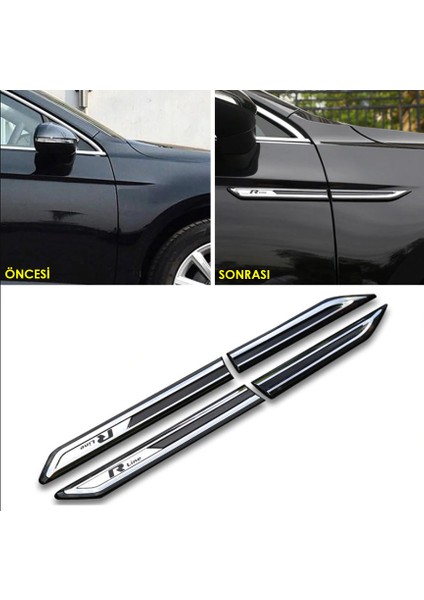 Paspasgaraji Vw Passat B8.5 Abs Krom Çamurluk Çıtası 4 Prç. R Line 2019-2023 modelleri