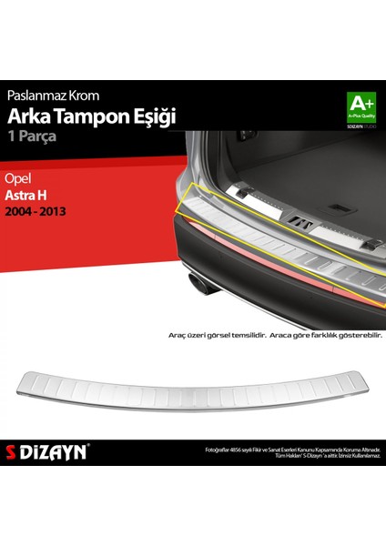 Paspasgaraji Opel Astra H Station Wagon Krom Arka Tampon Eşiği 2004-2013