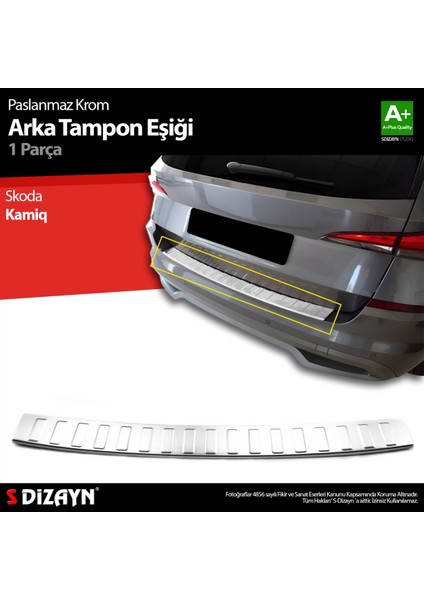 Paspasgaraji Skoda Kamiq Krom Arka Tampon Eşiği 2019 Üzeri