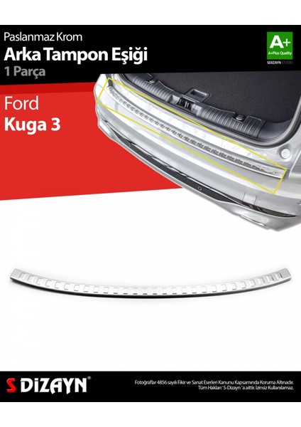 Paspasgaraji Ford Kuga 3 Krom Arka Tampon Eşiği 2020 Üzeri