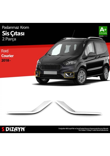 Paspasgaraji Ford Courier Krom Sis Farı Çerçevesi 2 Prç. 2018-2023