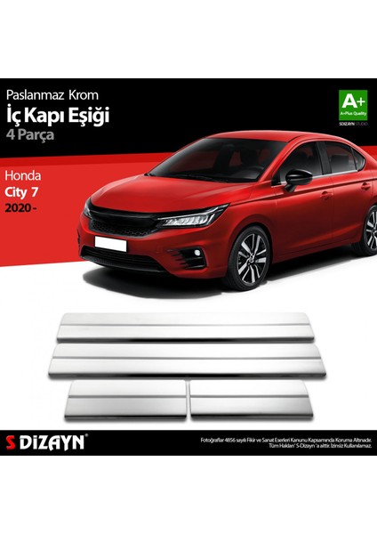 Paspasgaraji Honda City Krom Iç Kapı Eşiği 4 Prç. 2020 Üzeri