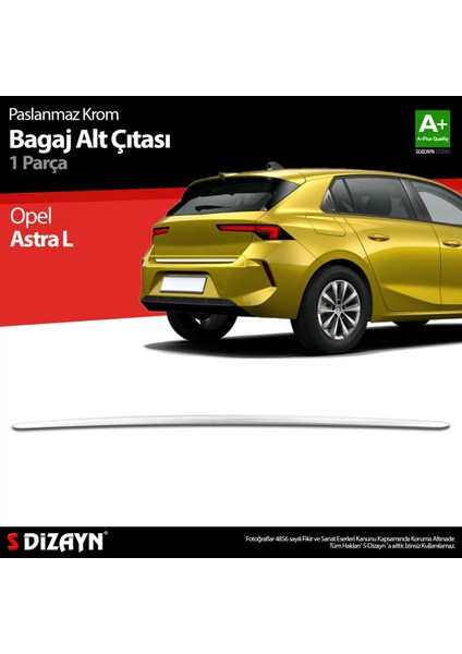 Paspasgaraji Opel Astra L Krom Bagaj Alt Çıtası 2022 Üzeri
