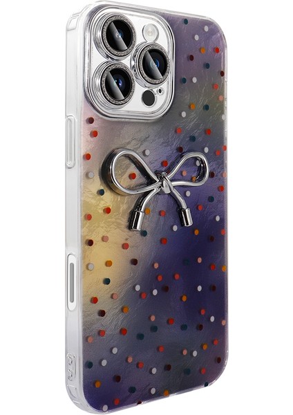 iPhone 16 Pro Kılıf Kamera Korumalı Figürlü Tkdr Ponti Silikon Kapak - Lila