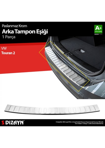 Paspasgaraji Vw Touran 2 Krom Arka Tampon Eşiği 2015 Üzeri