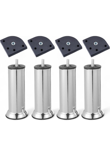 Mobilya Kanepe Baza Yatak Koltuk Destek Yükseltme Ayağı M8 Civatalı Aparat Krom Metal 15 cm Ayaklar fiyatları