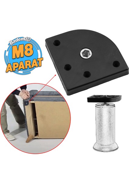 Mobilya Kanepe Baza Yatak Koltuk Destek Yükseltme Ayağı M8 Civatalı Aparat Krom Metal 15 cm Ayaklar indirimleri